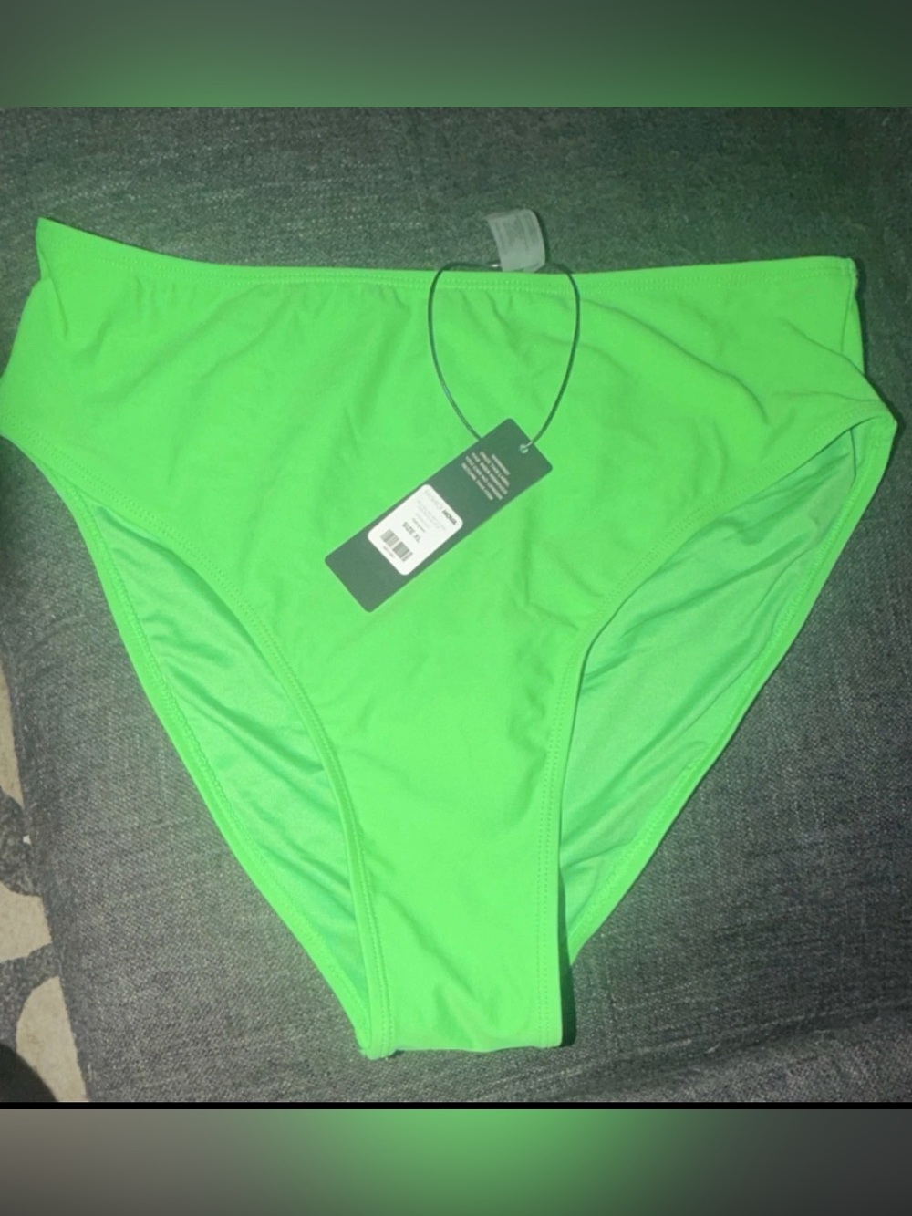 Fashion Nova Neon Green High-Rise Bikini Bottoms